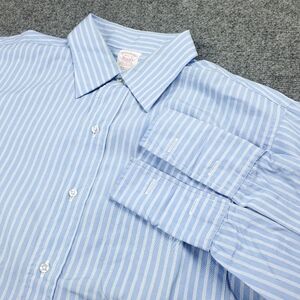 Vintage Brooks Brothers Makers French Cuff Dress Shirt Mens 16.5 3 Blue Striped